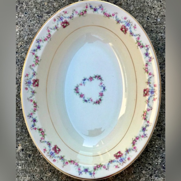 Vintage Mid Century SYRACUSE ACADIA Old Ivory 10" Oval Vegetable Serving Bowl - Picture 5 of 8